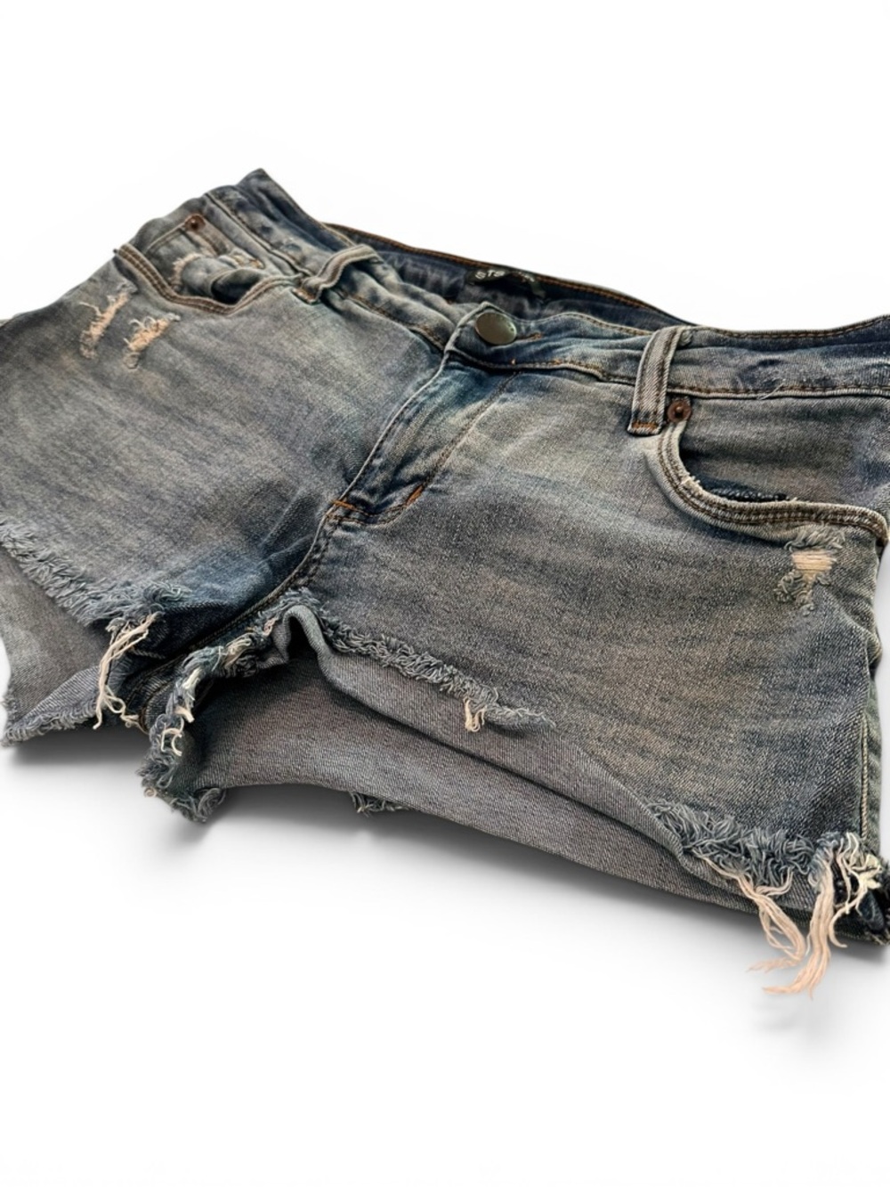 STS Blue Women's Distressed Light Blue Denim Shorts